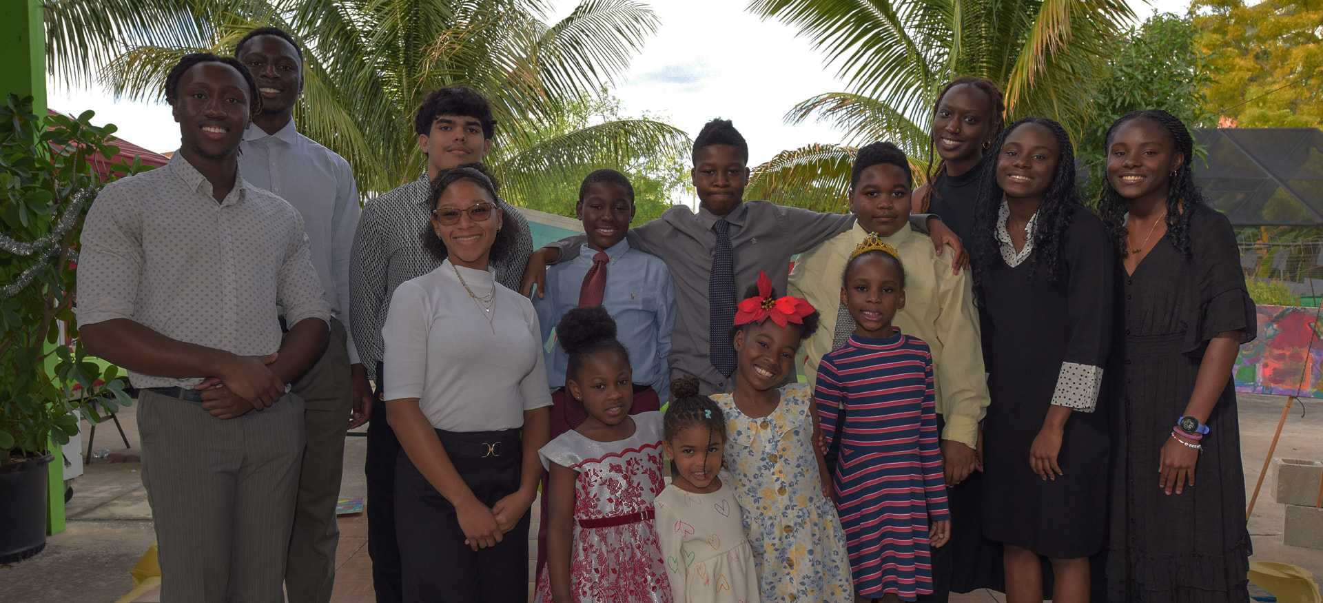Love Our Nation students gathered together at a community event